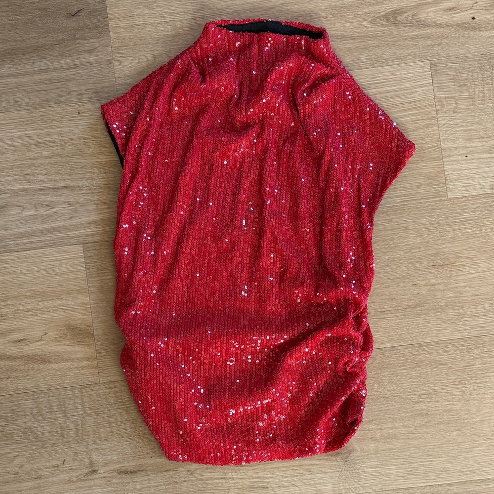 Fifteen Twenty Vibrant Red Sequin Blouse